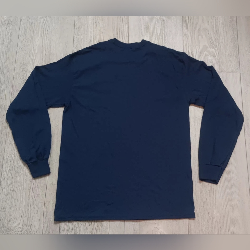 Joyful Burger Long Sleeve Blue T-Shirt, Medium Size. - Picture 6 of 7